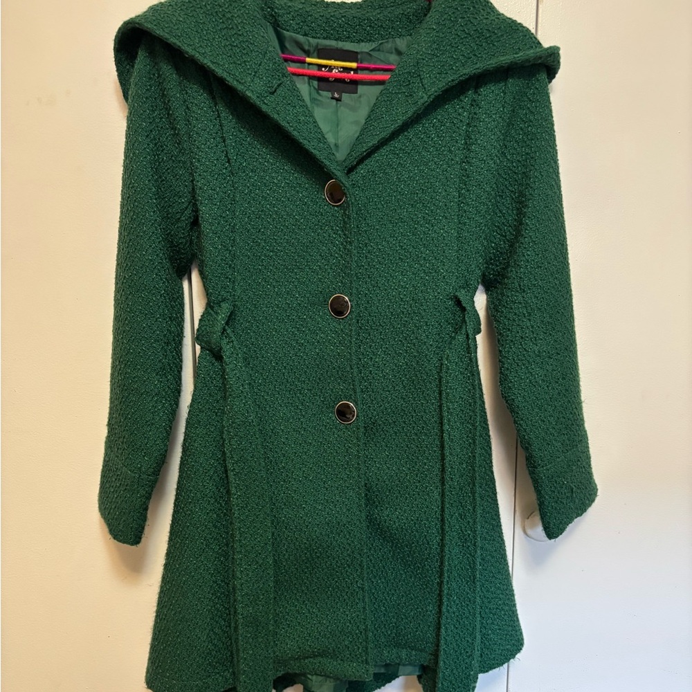 ModCloth Green Hooded Winter Coat